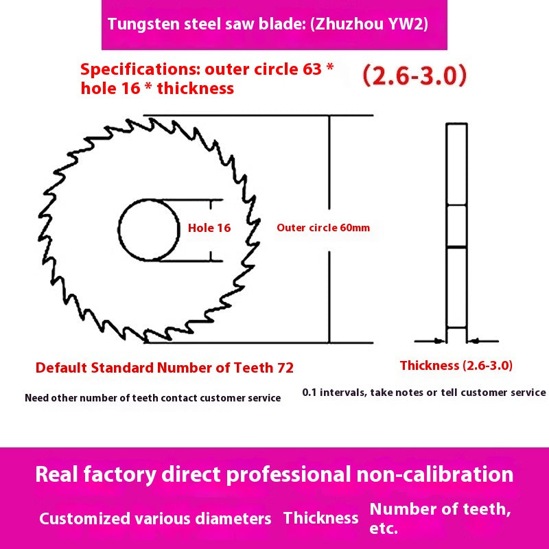 1142-Tungsten steel saw blade milling cutter ebony circular saw blade integral tungsten carbide saw blade outer diameter 20/30/40/60/80/100 Shandong Denso Pricision Tools Co.,Ltd.